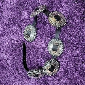 Womens Roper Cross Concho Leather Belt